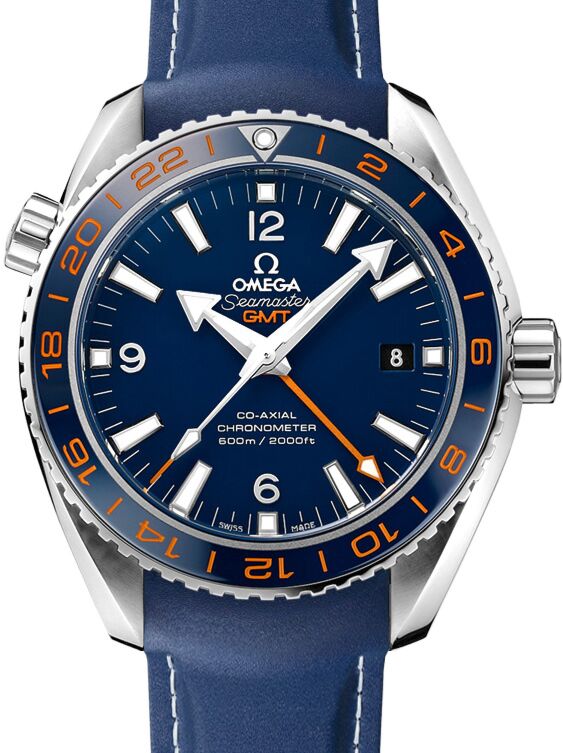 Omega Seamaster Planet Ocean 600M GMT 43.5 Steel Blue Dial Rubber Strap 232.32.44.22.03.001