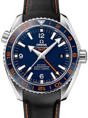 Omega 232.32.44.22.03.002 Planet Ocean 600M Co-Axial GMT 43.5mm Blue Ceramic Orange Stainless Steel Rubber BRAND NEW