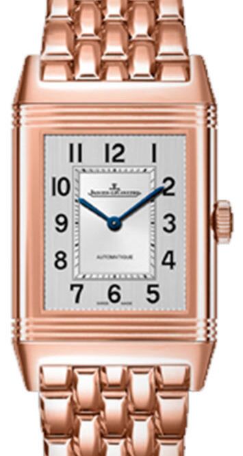 Jaeger-LeCoultre Calibre 968A Reverso Classic Medium Duetto 2572120 Silver / Black Guilloche Rose Gold 40.1 x 24.4mm Automatic BRAND NEW