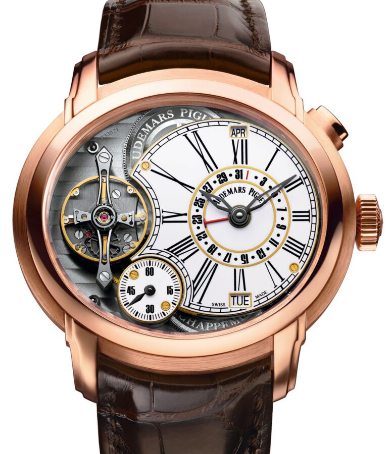 Audemars Piguet 26149OR.OO.D803CR.01 Millenary Quadriennium 47mm White Enamel Roman Rose Gold Leather BRAND