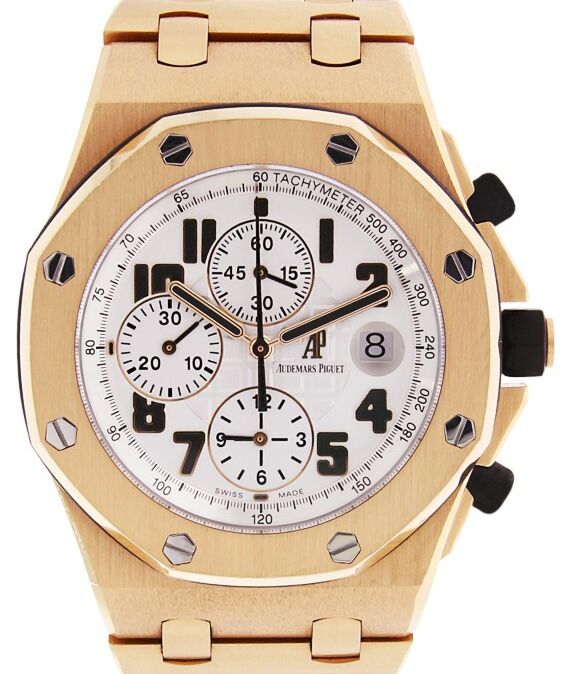 Audemars Piguet Offshore Chronograph 42mm Rose Gold Silver Dial  26170OR.OO.1000OR.01