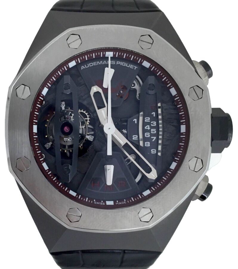 Audemars Piguet 26223TI.OO.D099CR.01 Royal Oak Concept Tourbillon Chronograph 44mm Openworked Titanium Leather BRAND NEW