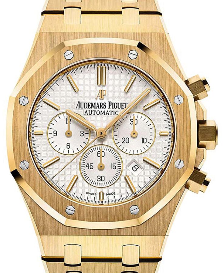 Audemars Piguet Royal Oak Chronograph Yellow Gold 41mm Silver Dial Bracelet 26320BA.OO.1220BA.01 