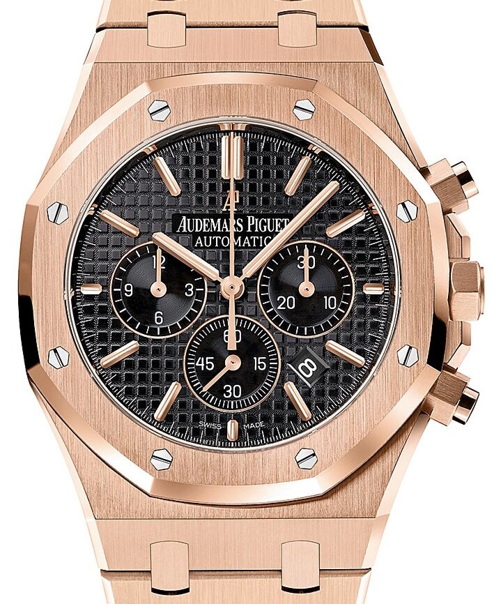 Audemars Piguet 26320OR.OO.1220OR.01 Royal Oak Chronograph 41mm Black Index Rose Gold 