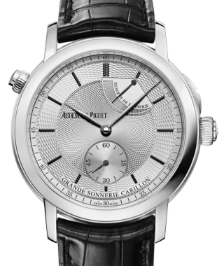 Audemars Piguet 26344PT.OO.D002CR.01 Jules Audemars Grande Sonnerie Carillon 39mm Rhodium Guilloche Index Platinum Leather BRAND NEW