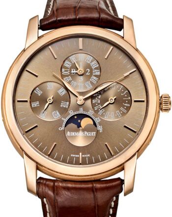 Audemars Piguet 26390OR.OO.D093CR.01 Jules Audemars Perpetual Calendar 41mm Brown Index Perpetual Calendar Rose Gold Leather BRAND NEW