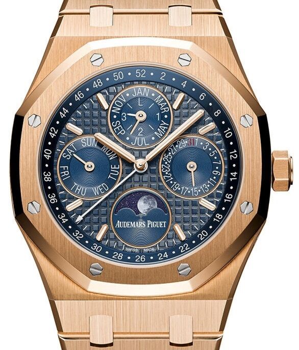 Audemars Piguet Royal Oak Perpetual Calendar Rose Gold 41mm Blue Dial 26574OR.OO.1220OR.02