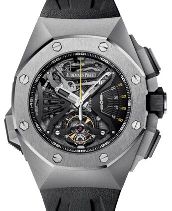 Audemars Piguet 26577TI.OO.D002CA.01 Royal Oak Concept Supersonnerie 44mm Openworked Titanium Rubber BRAND NEW