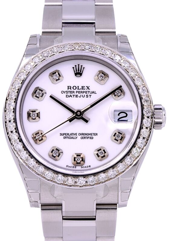 Rolex Datejust 31 Lady Midsize Stainless Steel White Diamond Dial & Bezel Oyster Bracelet 278240 - BRAND NEW
