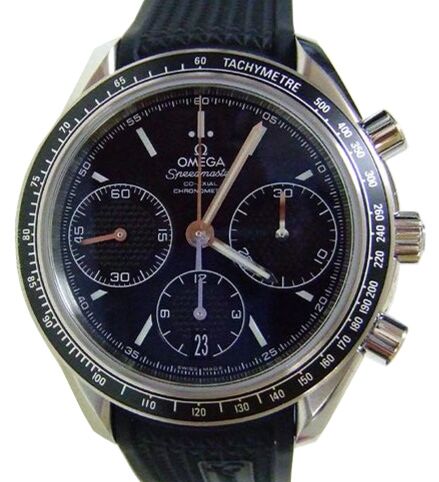 Omega 326.32.40.50.01.001 Speedmaster Racing Co-Axial Chronograph 40mm Black Index Stainless Steel Rubber BRAND NEW