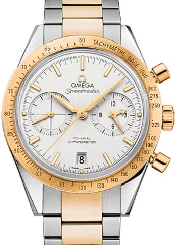 Omega Speedmaster '57 Co-Axial Chronometer Chronograph 41.5mm Silver Dial Stainless Steel Yellow Gold Bracelet 331.20.42.51.02.001 - BRAND NEW