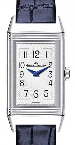 Jaeger-LeCoultre Calibre 842 Reverso One Duetto Moon 3358420 Silver Guilloche / Midnight Blue Stainless Steel Leather 40.1 x 20mm Manual-Winding BRAND NEW