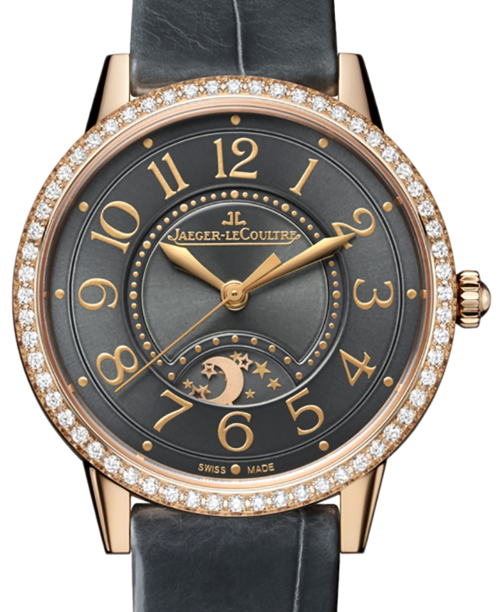 Jaeger-LeCoultre Calibre 898A/1 Rendez-Vous Night &amp; Day 3442450 Slate Arabic Diamond Bezel Rose Gold Leather 34mm Automatic BRAND NEW
