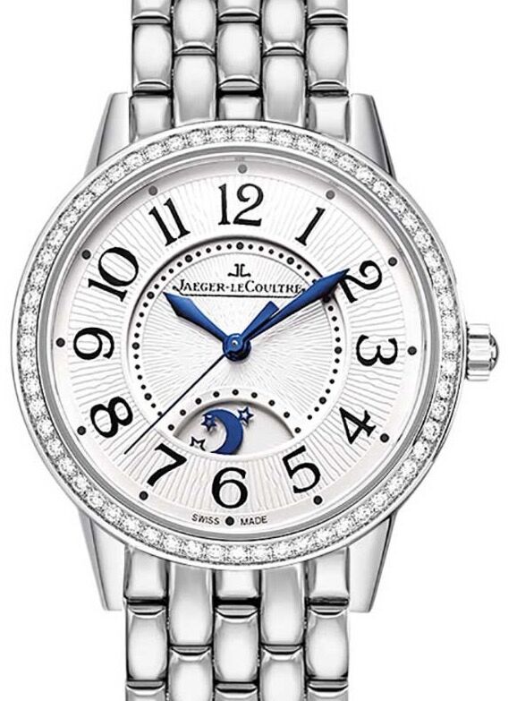 Jaeger-LeCoultre Calibre 898A/1 Rendez-Vous Night &amp; Day 3448120 Silver Guilloche Arabic Diamond Bezel Stainless Steel 34mm Automatic BRAND NEW