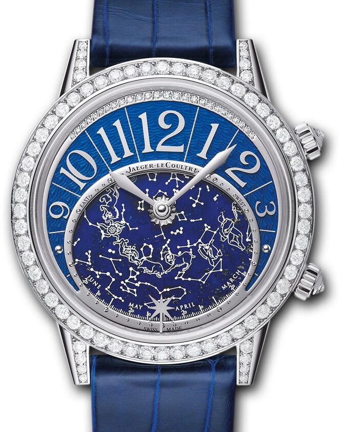 Jaeger-LeCoultre Calibre 809/1 Rendez-Vous Celestial 3483590 Lacquered Blue Diamond Bezel White Gold Leather 37.5mm Automatic BRAND NEW