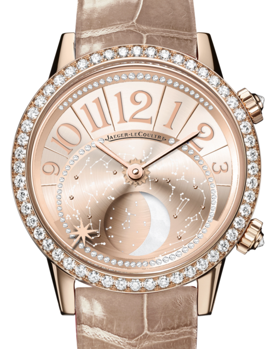 Jaeger-LeCoultre Calibre 935 Rendez-Vous Moon 3522420 Gilt Arabic Diamond Bezel Rose Gold Leather 36mm Automatic BRAND NEW