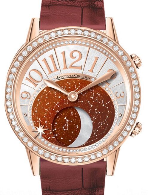 Jaeger-LeCoultre Calibre 935 Rendez-Vous Moon 3532490 Burgundy Aventurine Arabic Rose Gold Leather 39mm Automatic BRAND NEW