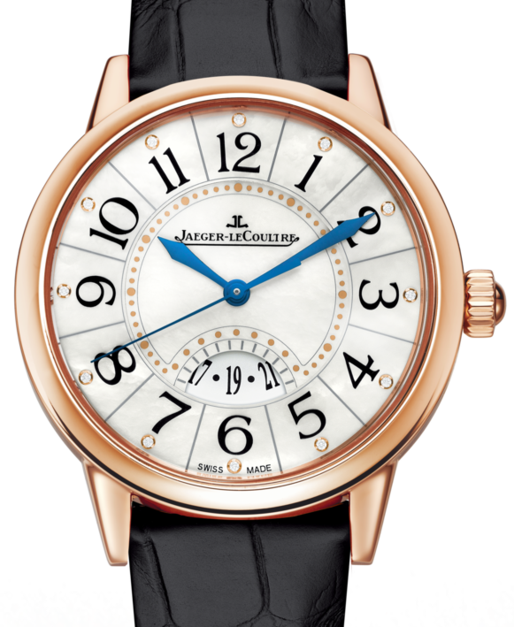 Jaeger-LeCoultre Calibre 899/1 Rendez-Vous Date 3542490 White Mother of Pearl Arabic Diamond / Blue Rose Gold Leather 37.5mm Automatic BRAND NEW