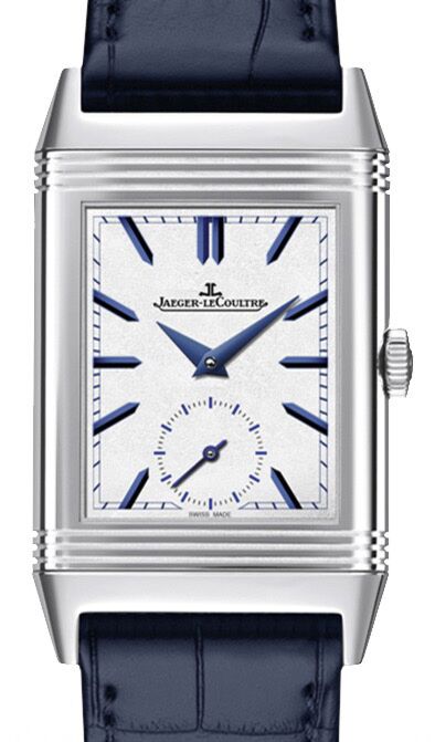 Jaeger-LeCoultre Calibre 854A/2 Reverso Tribute Duo 3908420 Silver Opaline / Blue Stainless Steel Leather 42.9 x 25.5mm Manual-Winding BRAND NEW