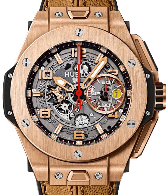 Hublot Big Bang Unico Ferrari 401.OX.0123.VR Skeleton Arabic Rose Gold Case &amp; Gold Leather 45mm BRAND NEW