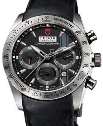 Tudor Fastrider Chronograph 42000 Black Index Stainless Steel &amp; Leather 42mm BRAND NEW