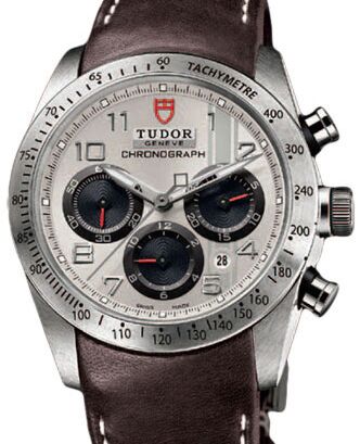 Tudor Fastrider Chronograph 42000 Silver Arabic Stainless Steel &amp; Leather 42mm BRAND NEW