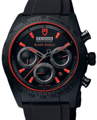 Tudor Fastrider Blackshield 42000CR Black Red Index Black Ceramic &amp; Rubber Chronograph 42mm BRAND NEW