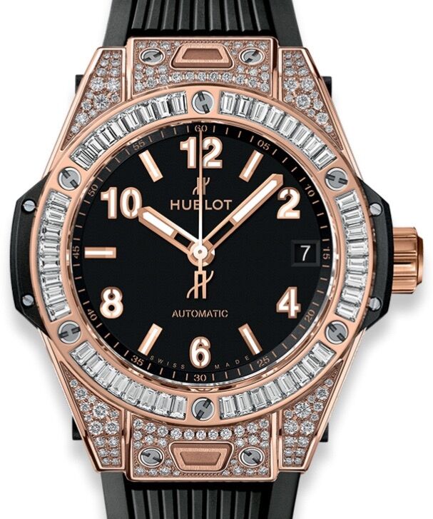 Hublot Big Bang One Click King Gold Jewellery 465.OX.1180.RX.0904 Black Arabic / Index Diamond Bezel King Gold Rubber 39mm - BRAND NEW