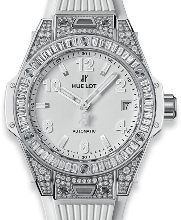 Hublot Big Bang One Click Steel White Jewellery 465.SE.2010.RW.0904 White Arabic / Index Diamond Bezel Stainless Steel Rubber 39mm - BRAND NEW