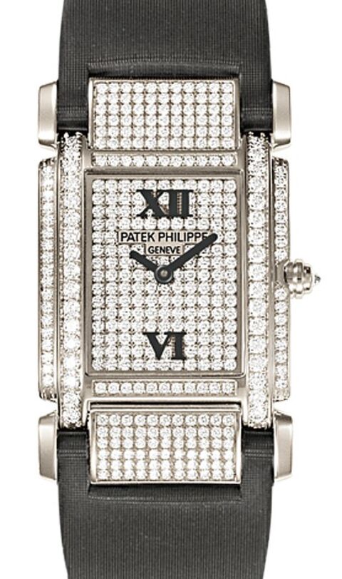 Patek Philippe Twenty~4 Ladies White Gold Diamond Pave Dial 4910G-001 - BRAND NEW