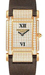Patek Philippe Twenty~4 Ladies Rose Gold Diamond Pave Dial 4910R-001 -  BRAND NEW