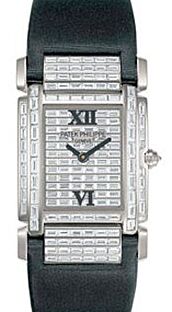 Patek Philippe 4911G-001 Twenty~4 Ladies Medium 31 x 30mm Baguette Diamond Roman White Gold Diamond Set Quartz BRAND NEW