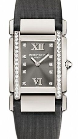 Patek Philippe 4920G-001 Twenty~4 Ladies Medium 32 x 30mm Grey Diamond Roman White Gold Diamond Set Quartz BRAND NEW