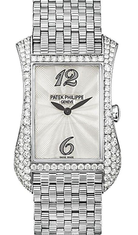 Patek Philippe Gondolo Serata Quartz White Gold Diamond Bezel Mother of Pearl Dial 4972/1G-001