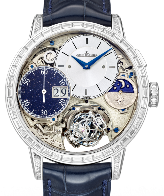Jaeger-LeCoultre Calibre 176 Master Grande Tradition Gyrotourbillon 3 Set 5033401 Silver?Aventurine Diamond Set White Gold Leather 43.5mm Manual-Winding - BRAND NEW