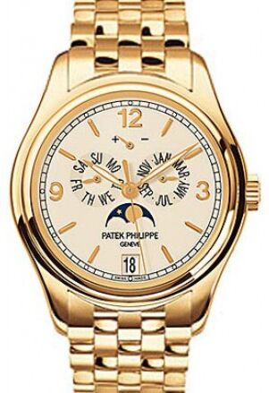 Patek Philippe Complications Annual Calendar Moon Phases Date Yellow Gold Cream Dial 5146/1J-001