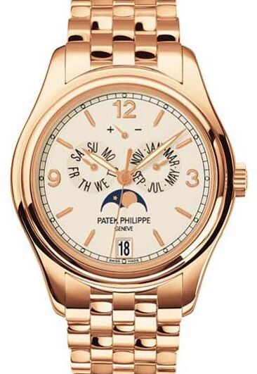 Patek Philippe Complications Annual Calendar Moon Phases Date Rose Gold Cream Dial 5146/1R-001