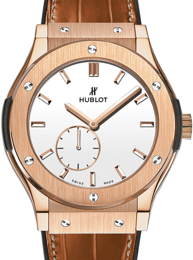 Hublot Classico Ultra-Thin 515.OX.2210.LR White Index Rose Gold &amp; Leather 45mm BRAND NEW