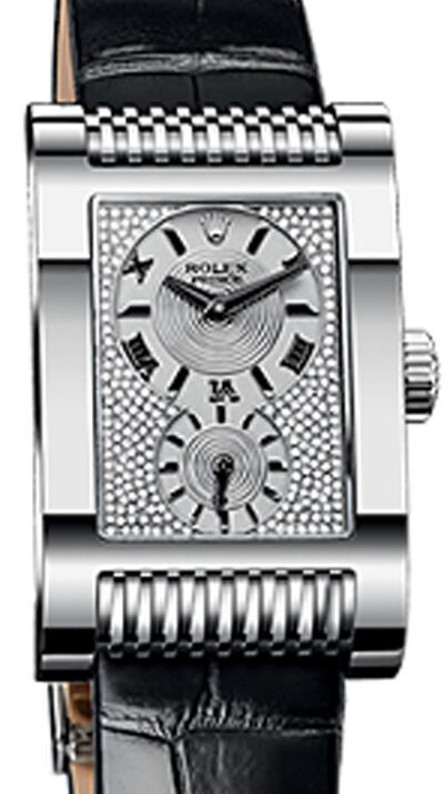 Rolex Cellini Prince 54419 DIA Diamond Paved Dial with Silver Godron Circulaire Guilloche