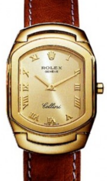 Rolex Cellini Quartz Ladies 6631-8 Gold Roman Yellow Gold Brown Ostrich Leather BRAND NEW