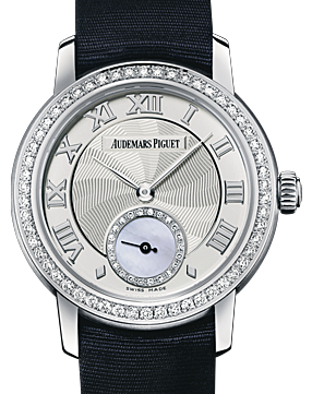 Audemars Piguet Jules Audemars Small Seconds White Gold Silver Roman Dial & Diamond Bezel Silk Bracelet 77228BC.ZZ.A001MR.01 - BRAND NEW