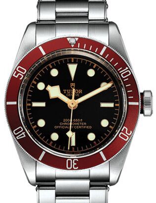 Tudor Heritage Black Bay 79230R Black Index Stainless Steel &amp; Burgundy Bezel 41mm BRAND NEW