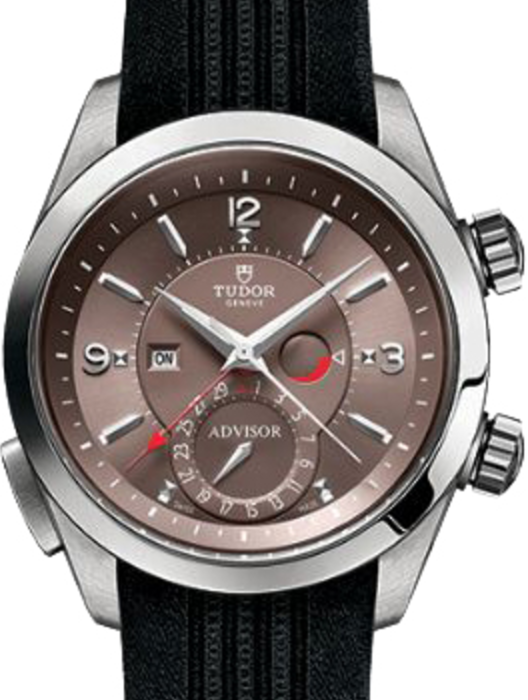 Tudor Heritage Advisor 79620TC Cognac Arabic &amp; Index Titanium &amp; Stainless Steel Black Rubber 42mm BRAND NEW