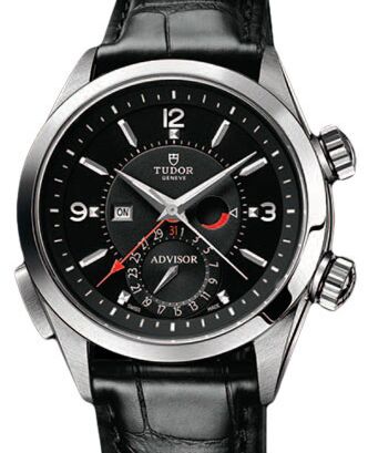 Tudor Heritage Advisor 79620TN Black Arabic &amp; Index Titanium &amp; Stainless Steel &amp; Leather 42mm BRAND NEW