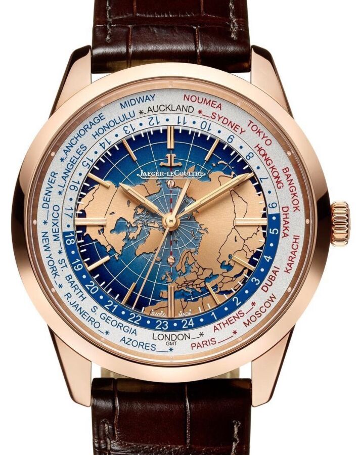 Jaeger-LeCoultre Calibre 772 Geophysic? Universal Time 8102520 Blue?Lacquered Rose Gold Leather 41.6mm Automatic - BRAND NEW