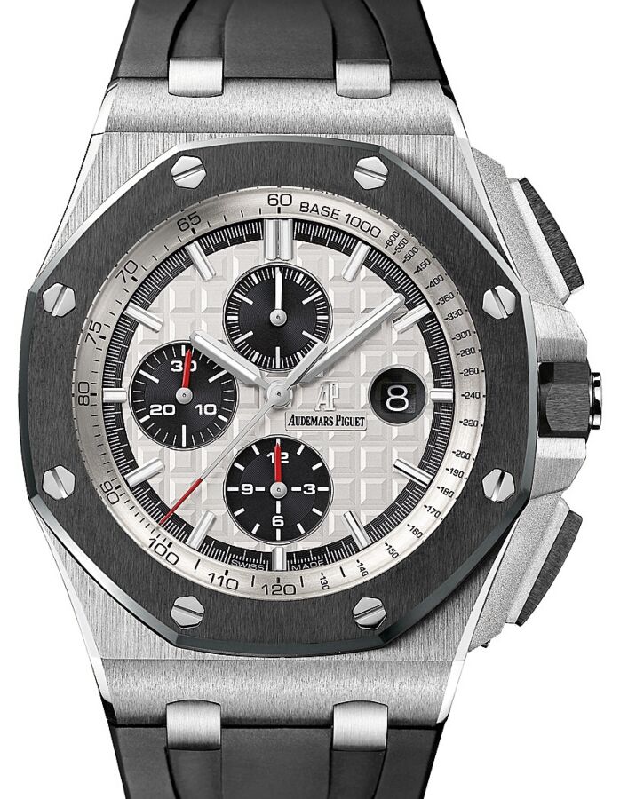 Audemars Piguet Royal Oak Offshore Chronograph Stainless Steel Silver Dial Black Ceramic Bezel & Rubber Strap 44mm 26400SO.OO.A002CA.01 