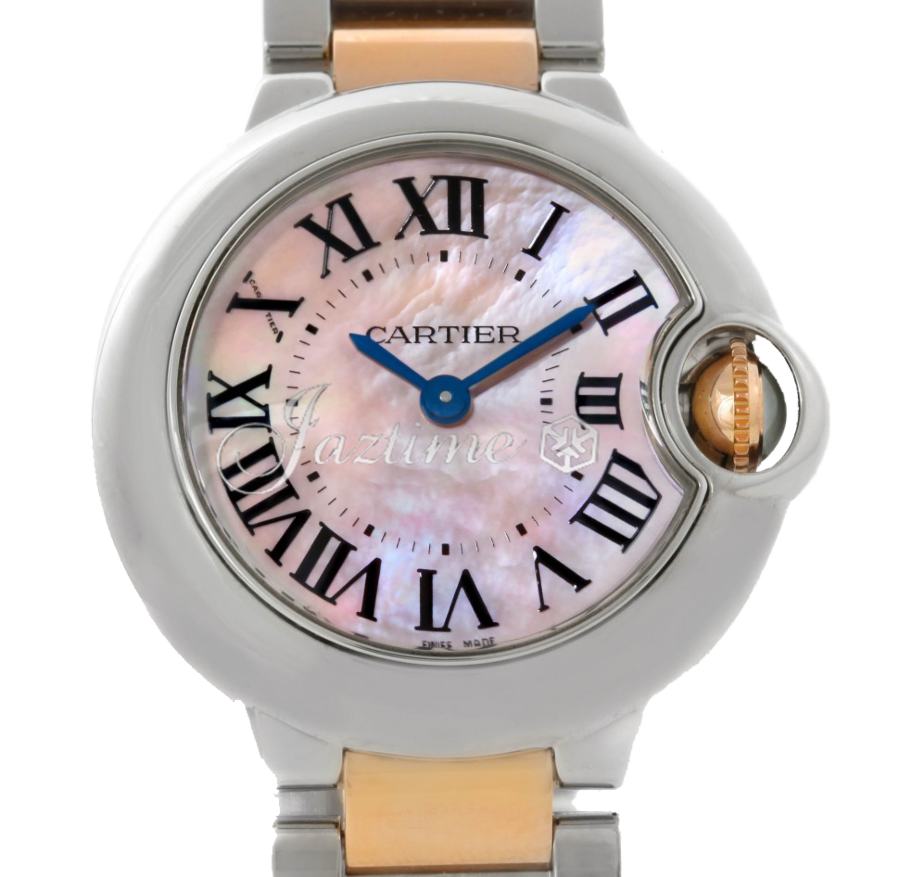CARTIER W6920034 BALLON BLUE DE 28mm PINK GOLD STEEL BRAND NEW