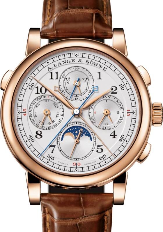 A Lange Sohne 1815 Rattrapante Perpetual Calendar Pink Rose Gold 421.032FE
