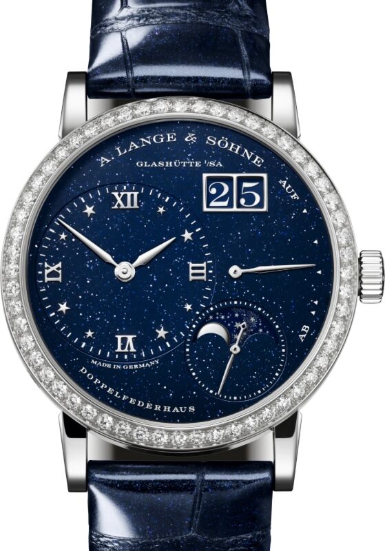 A Lange Sohne Little Lange 1 Moon Phase White Gold Diamond