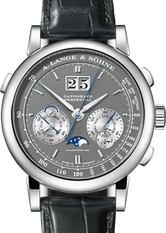 A Lange Sohne Saxonia Datograph Perpetual White Gold 41mm Grey Dial 410.038 E - BRAND NEW